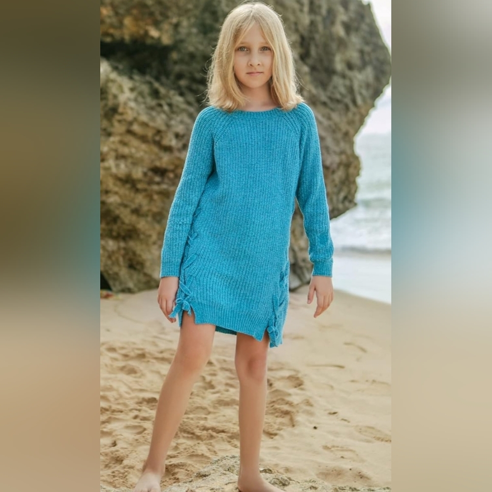 Tommy Bahama Lace Up Sweater Dress for Girls - Picture 3 of 4